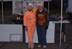 Halloween at the market with Dawn and Dianne