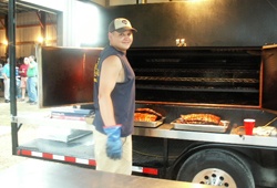 Paul Cookin ribs for Lauras party! 2006