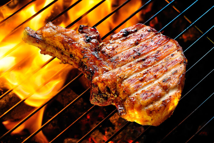 Grilled,pork,steaks,on,the,grill
