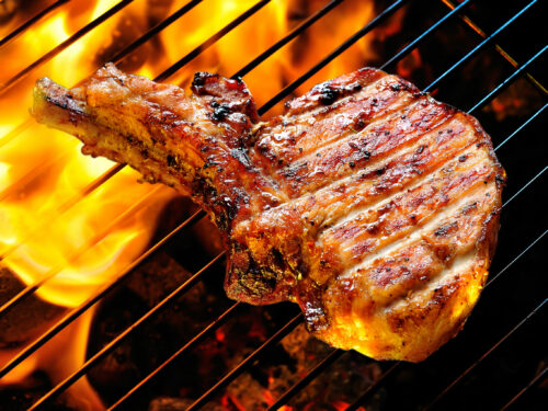Grilled,pork,steaks,on,the,grill