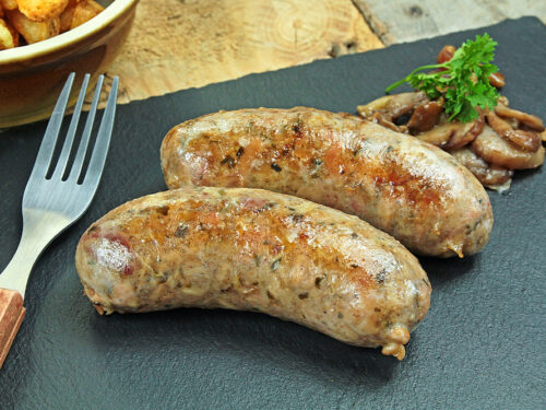 Grilled,andouillettes,on,a,slate
